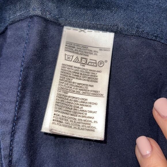 Banana Republic navy blue velvet skinny pants size 0 - Picture 6 of 8